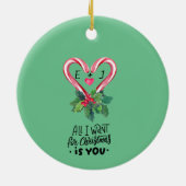 Décoration En Céramique Candy Canes,Holly Berry,Amour,Monogramme (Dos)