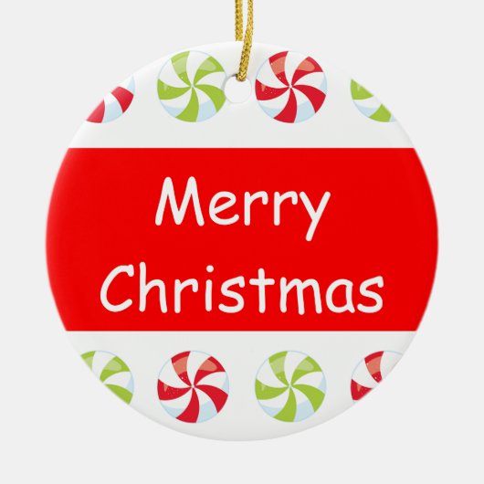 Décoration En Céramique Candy Noël Keepsaké avec l'année (Devant)