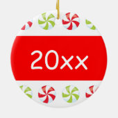 Décoration En Céramique Candy Noël Keepsaké avec l'année (Dos)