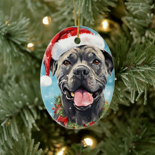Décoration En Céramique Cane Corso peinture de Noël (Arbre)