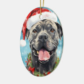 Décoration En Céramique Cane Corso peinture de Noël (Gauche)