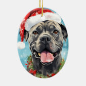 Décoration En Céramique Cane Corso peinture de Noël (Dos)