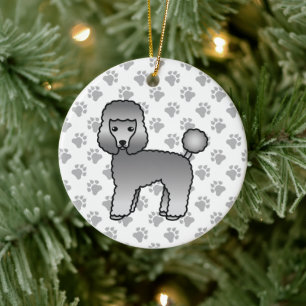 Décoration En Céramique Caniche jouet gris Chien de dessin animé mignon