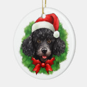 Décoration En Céramique Caniche noire de Serre de Noël (Gauche)