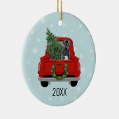 Décoration En Céramique Canne Corso Chien Noël Camion rouge (Droite)