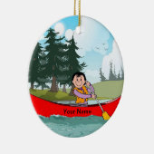 Décoration En Céramique Canoë - Femme (Droite)