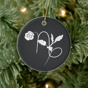 Décoration En Céramique Capricorne fleur de naissance pansé signe zodiaque