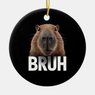 Décoration En Céramique Capybara drôle Bruh 