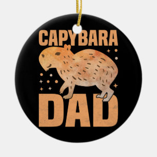 Décoration En Céramique Capybara Papa Funny Cavies Rodent Capybara Lover