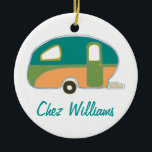 Décoration En Céramique Caravane de conception rétro personnalisée<br><div class="desc">Voir la gamme complète de 25 caravanes rétro par Trina Esquivelzeta @SurfaceHug sur divers autres produits de la collection ci-dessous.</div>