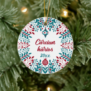 Décoration En Céramique Cărciun hărios, Aromanian Vlach voeux de Noël