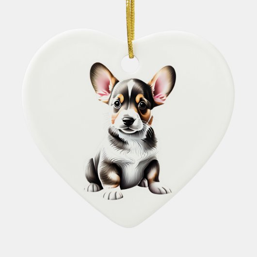 Décoration En Céramique Cardigan personnalisé Corgi Puppy Welsh (Devant)