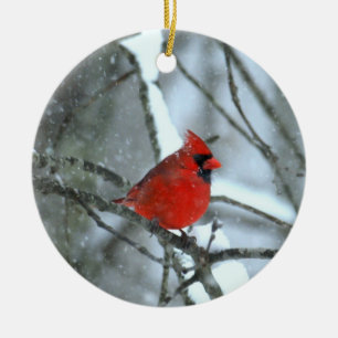 Décoration En Céramique Cardinal dans la neige