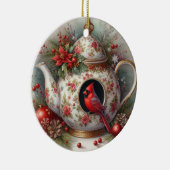 Décoration En Céramique Cardinal des oiseaux de théière 5 (Droite)