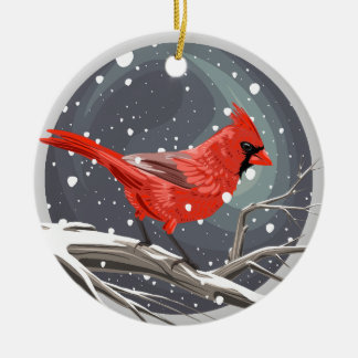 Décoration En Céramique Cardinal d'hiver