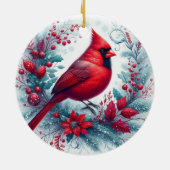 Décoration En Céramique Cardinal et Noël Holly (Dos)