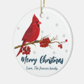 Décoration En Céramique Cardinal rouge Anniversaire de Noël (Gauche)