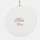 Décoration En Céramique Cardinal Rouge Festif avec Pine Cone Joyeux Vacanc (Dos)