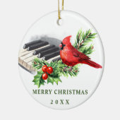 Décoration En Céramique Cardinal Rouge Holly Berry Noël (Gauche)