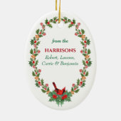 Décoration En Céramique Cardinal Rouge Holly Christmas Cookie (Dos)