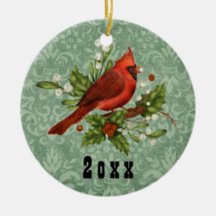 Décoration En Céramique Cardinal rouge vintage Noël vacances Année C