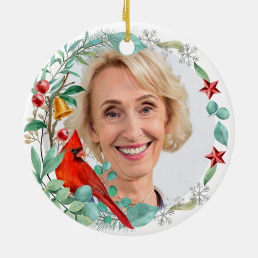 Décoration En Céramique Cardinal Souvenir garde photo personnalisée (Dos)