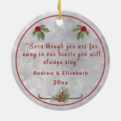 Décoration En Céramique Cardinaux d'hiver et pins (Dos)