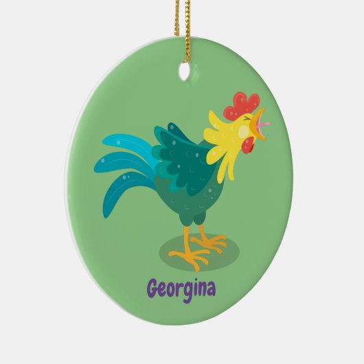 Décoration En Céramique Caricature amusante du coq à rames (Droite)