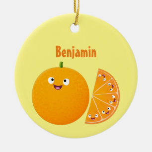 Décoration En Céramique Caricature d'agrumes d'orange
