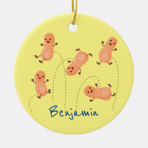 Décoration En Céramique Caricature de cacahuètes joyeux sautillant