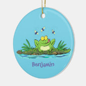 Décoration En Céramique Caricature de grenouille vert mignon (Gauche)