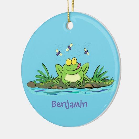 Décoration En Céramique Caricature de grenouille vert mignon (Gauche)