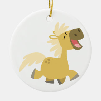 Décoration En Céramique Caricature de l'ornement du poney de rire mignon