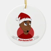 Décoration En Céramique Caricature de Noël de l'homme souriant (Devant)