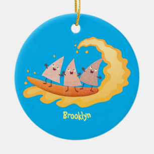 Décoration En Céramique Caricature de surf pour chips de maïs mignonette n