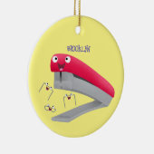 Décoration En Céramique Caricature en agrafeuse rouge pâle (Droite)