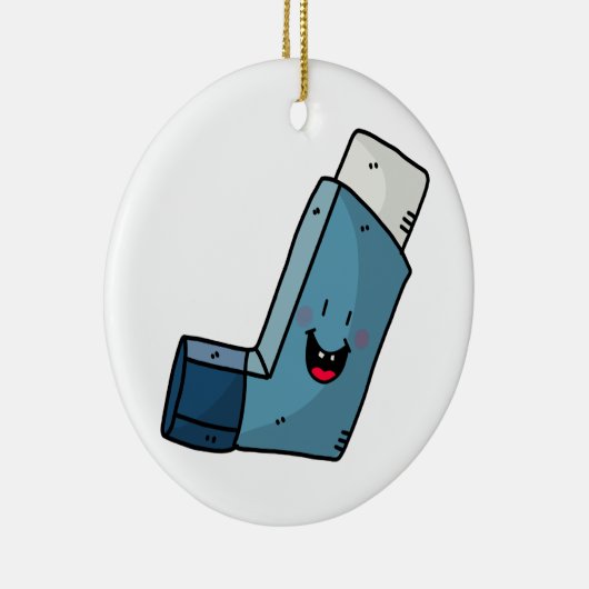 Décoration En Céramique Caricature joyeuse de Asthma Inhaler (Droite)
