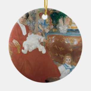 Décoration En Céramique Carl Larsson Mme Dora Lamm et ses deux fils aînés