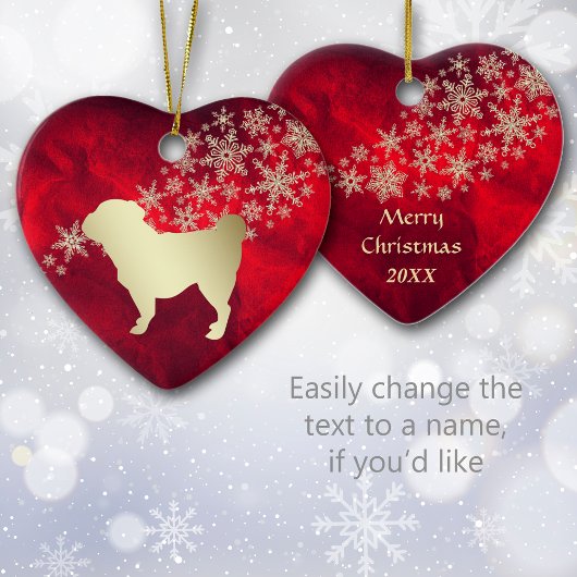 Décoration En Céramique Carlin Red Gold Snowflake