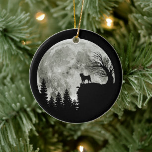 Décoration En Céramique Carlin Sur Montagne Lune Éffrayante Halloween