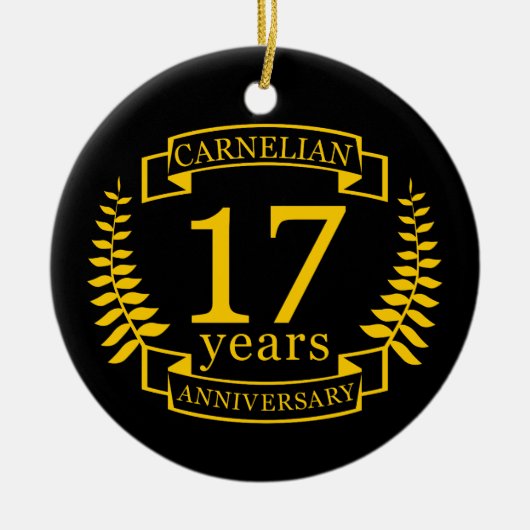 Décoration En Céramique Carnelian Gemstone mariage anniversaire 17 ans (Devant)