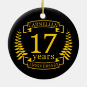 Décoration En Céramique Carnelian Gemstone mariage anniversaire 17 ans (Dos)