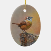 Décoration En Céramique Carolina Wren Peinture d'oiseaux sur mesure Année (Devant)