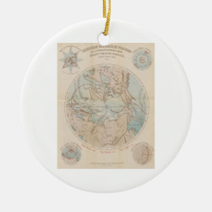 Décoration En Céramique Carte antique française du pôle Nord arctique 1867