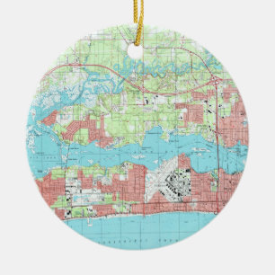 Décoration En Céramique Carte Biloxi Mississippi (1992)