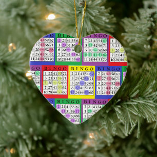 Décoration En Céramique Carte BINGO   Noël cadeau de BINGO Lover