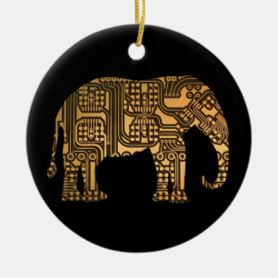 Décoration En Céramique Carte de circuit éléphant en cuivre