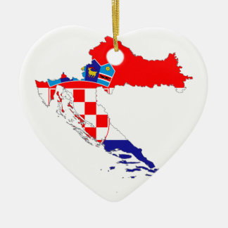 Décoration En Céramique Carte de drapeau de la Croatie