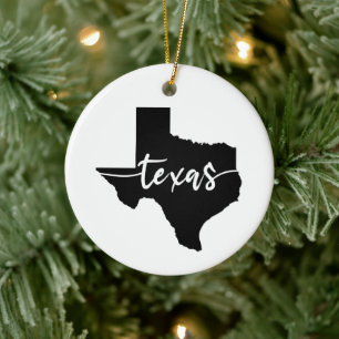 Décoration En Céramique Carte de l'état du Texas USA