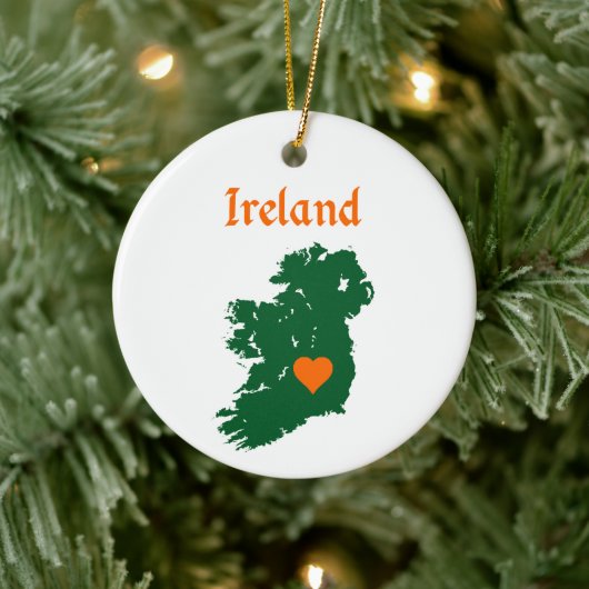 Décoration En Céramique Carte de l'Irlande (Arbre)